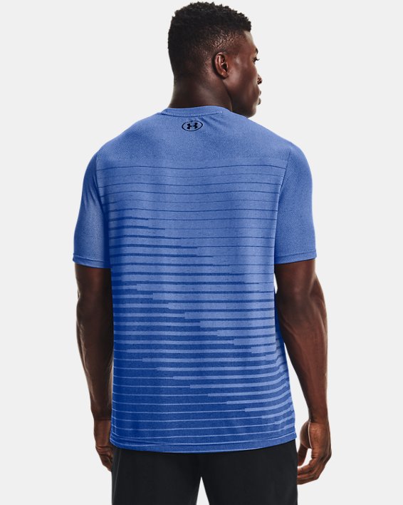 Men's UA Seamless Fade Short Sleeve, Blue, pdpMainDesktop image number 1